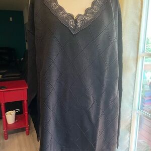 Colleen Lopez Black Lace Sweater